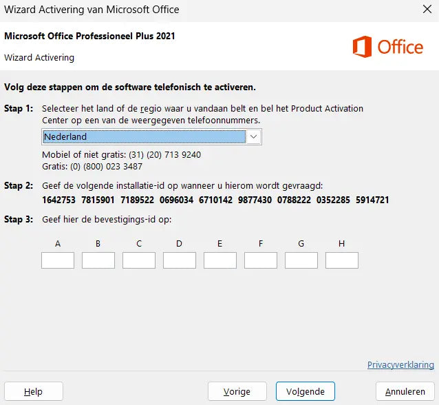 Activate Office 2021 via SMS